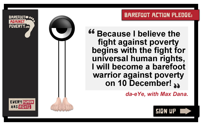 da-eYe will go barefoot against poverty. Sign Up!